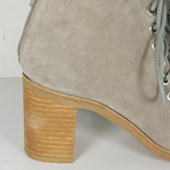 Jeffrey Campbell Women's Cors US7,5 Taupe Suede Square Toe Lace-up Ankle Booties - Picture 16 of 16